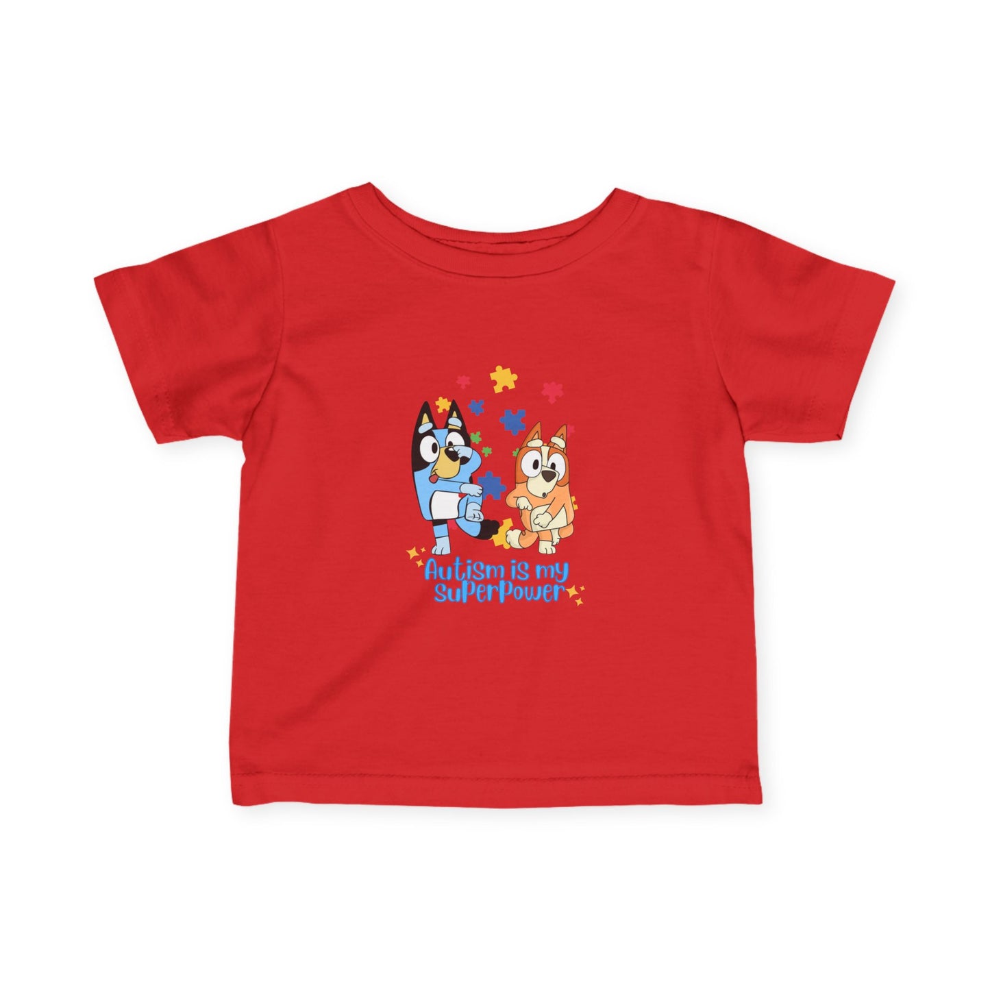 The red t shirt for baby with bluey
