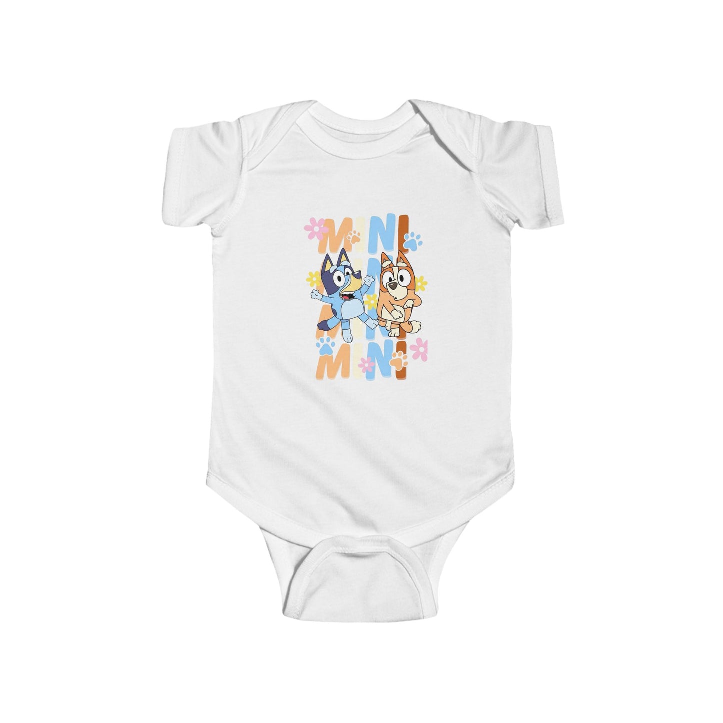 Cute Bluey infant bodysuit, ideal baby shower gift, newborn and toddler outfit, soft and comfortable baby clothes.