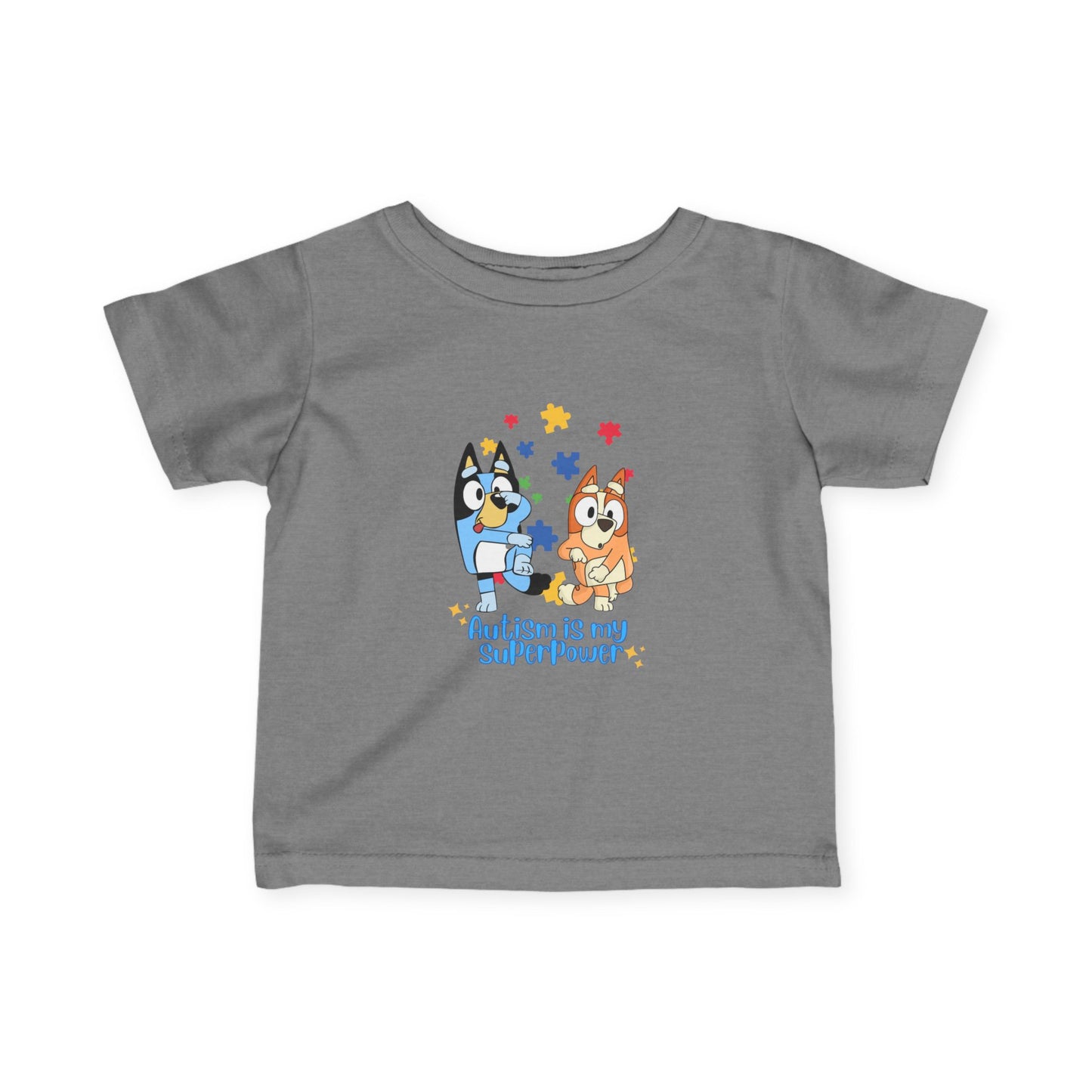 Support children for autism in gray cloting bluey